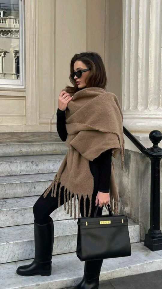 Vizon Atkı Yumuşak Dokulu Omuz Şalı