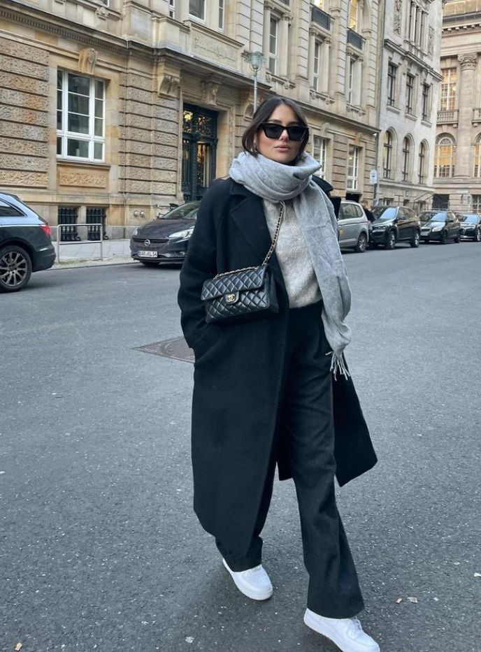 Gri Atkı Yumuşak Dokulu Omuz Şalı