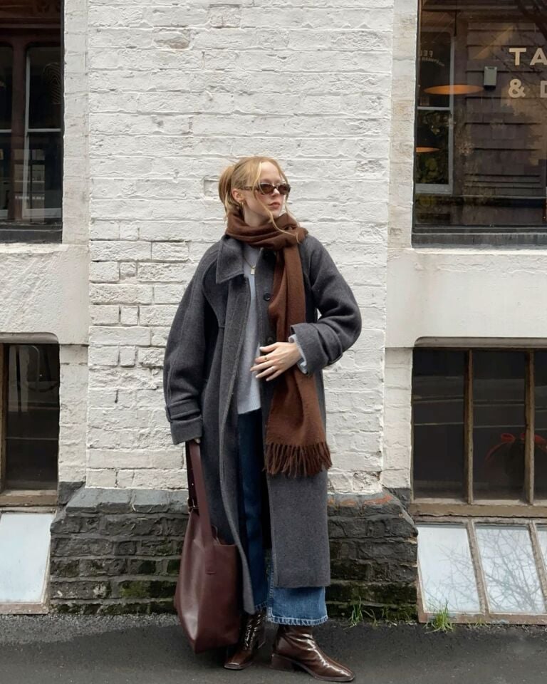 Kahve Atkı Yumuşak Dokulu Omuz Şalı