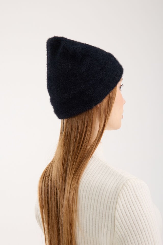 Peluş Katlamalı Sakallı Bere