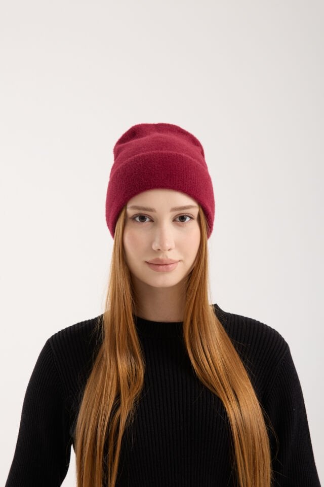 Peluş Katlamalı Sakallı Bere