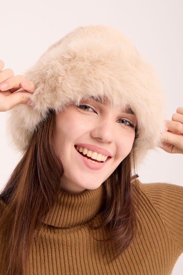 Vizon Peluş Kürk Kalpak Şapka