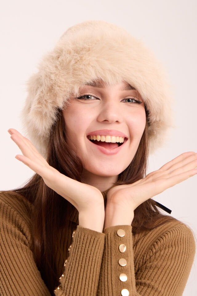 Vizon Peluş Kürk Kalpak Şapka